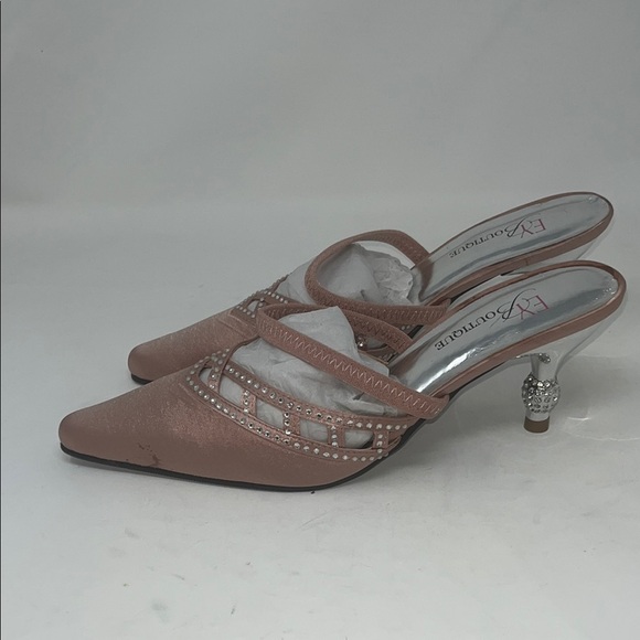 Bronze Beaded Mules by EY Boutique SZ  7 1/2 - Picture 4 of 6